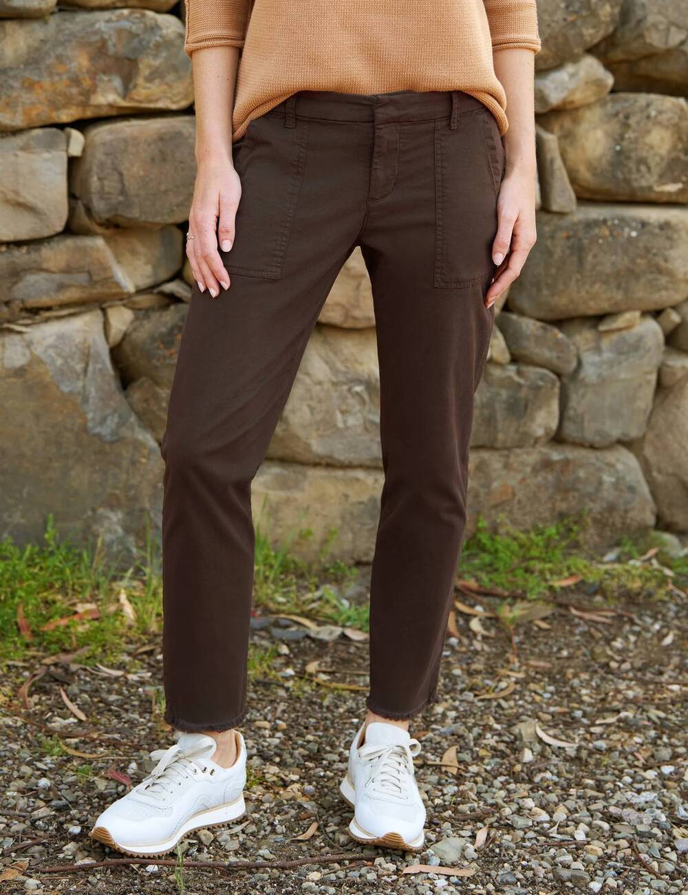 NEW FRANK & EILEEN blackrock utility pants in irish coffee